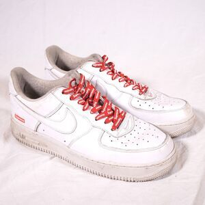 Size 9.5 Nike Air Force 1 x Supreme Low Box Logo White